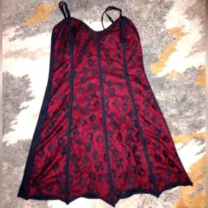 Very sexy little burgundy red an black dress